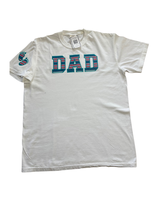 DAD Embroidered Shirt with Receiving Blanket Print