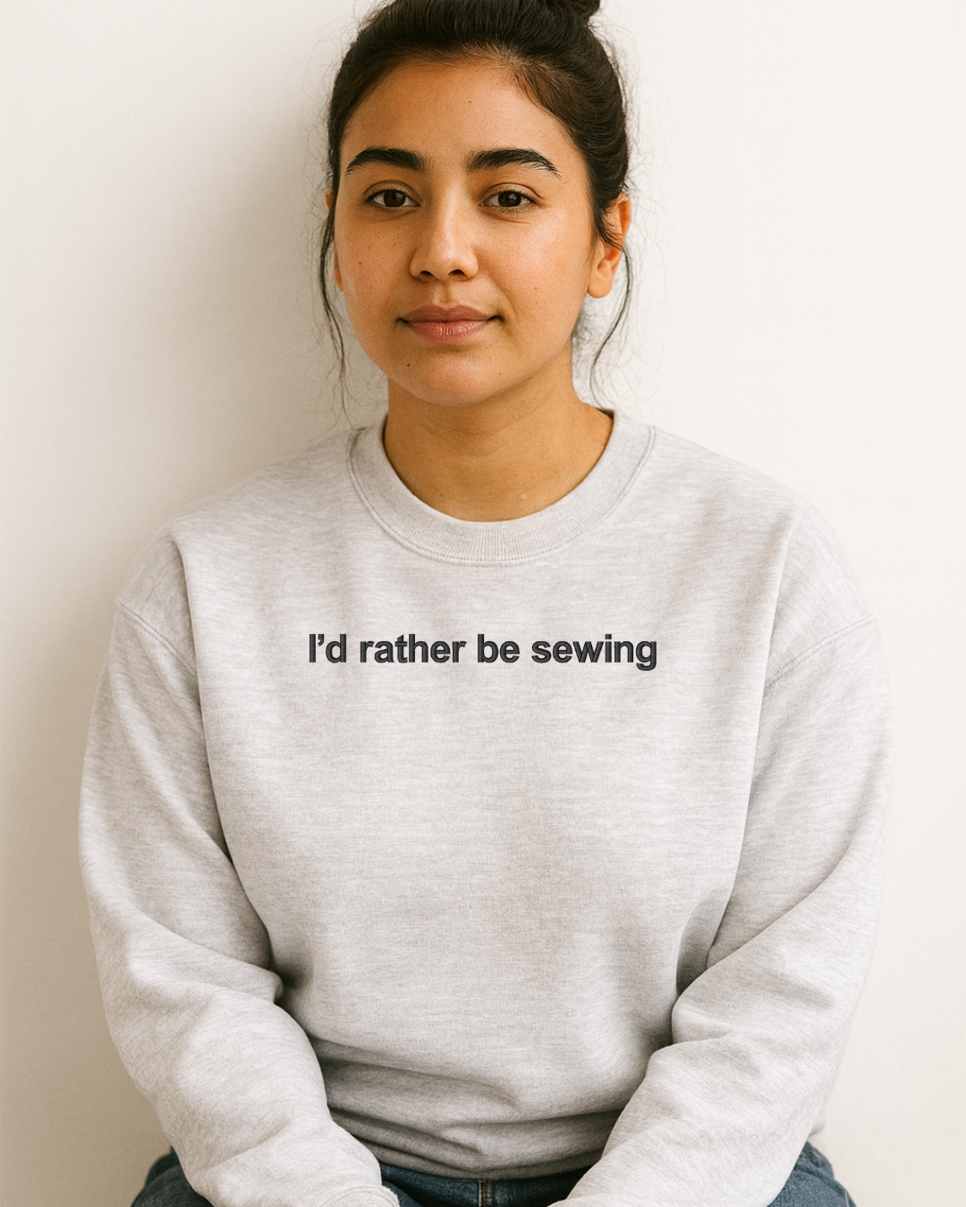 "I'd rather be sewing" EMBROIDERED sweater