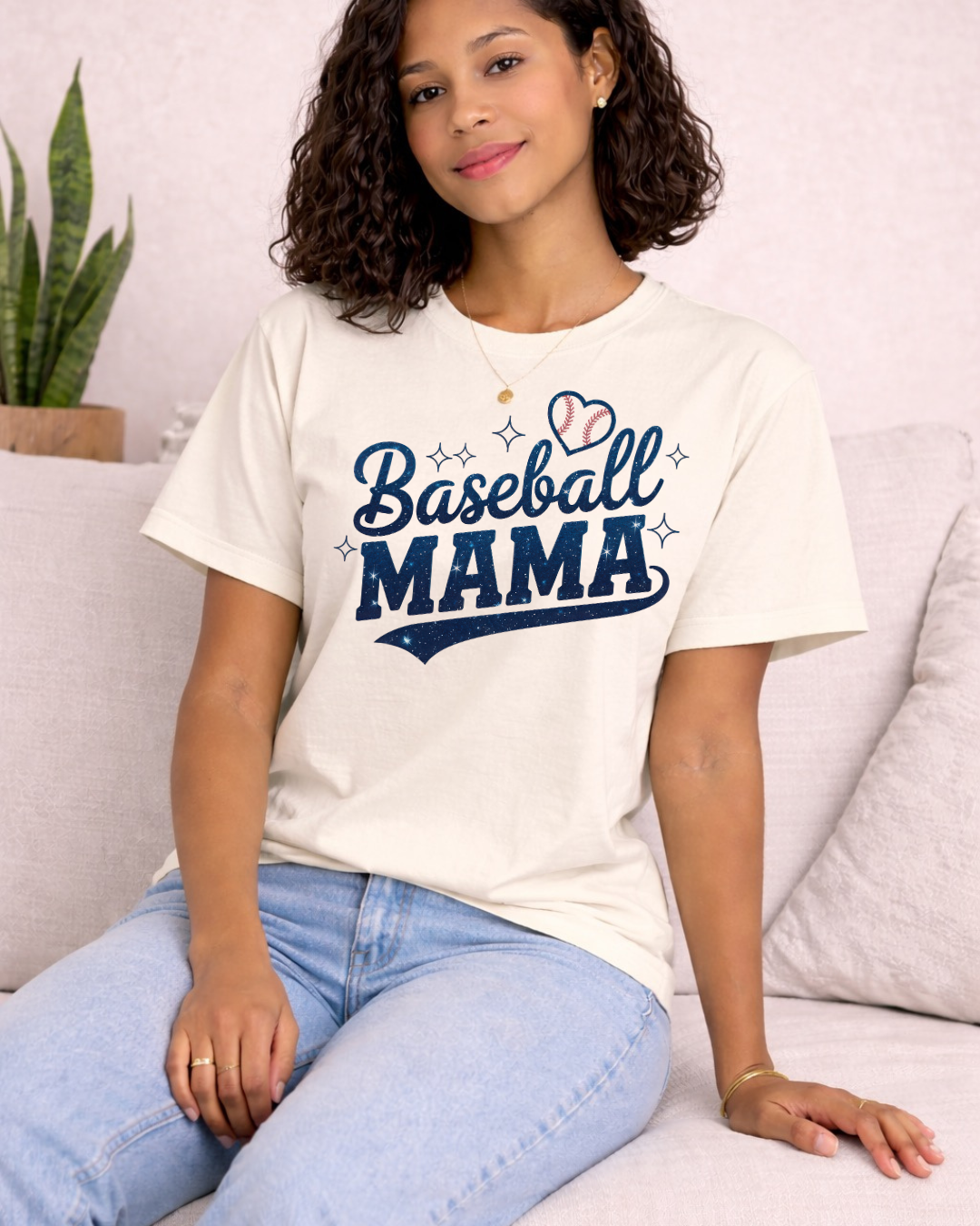 Retro "Baseball Mama" T -  Comfort Color C1717 Graphic T shirt
