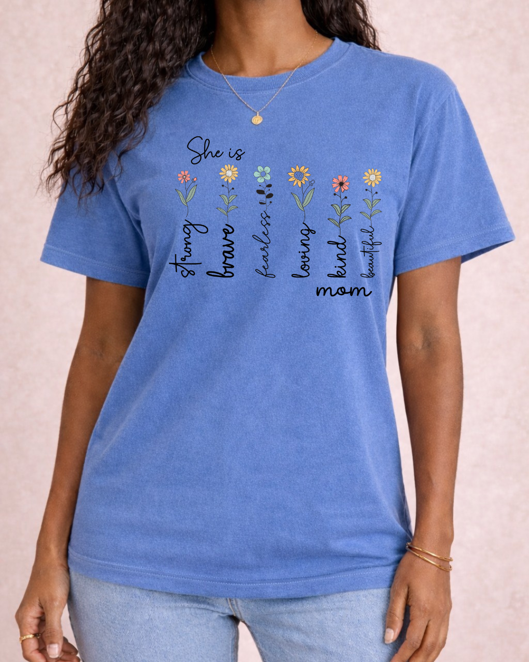 "She Is" Mama Shirt -  Comfort Color C1717 Graphic T shirt