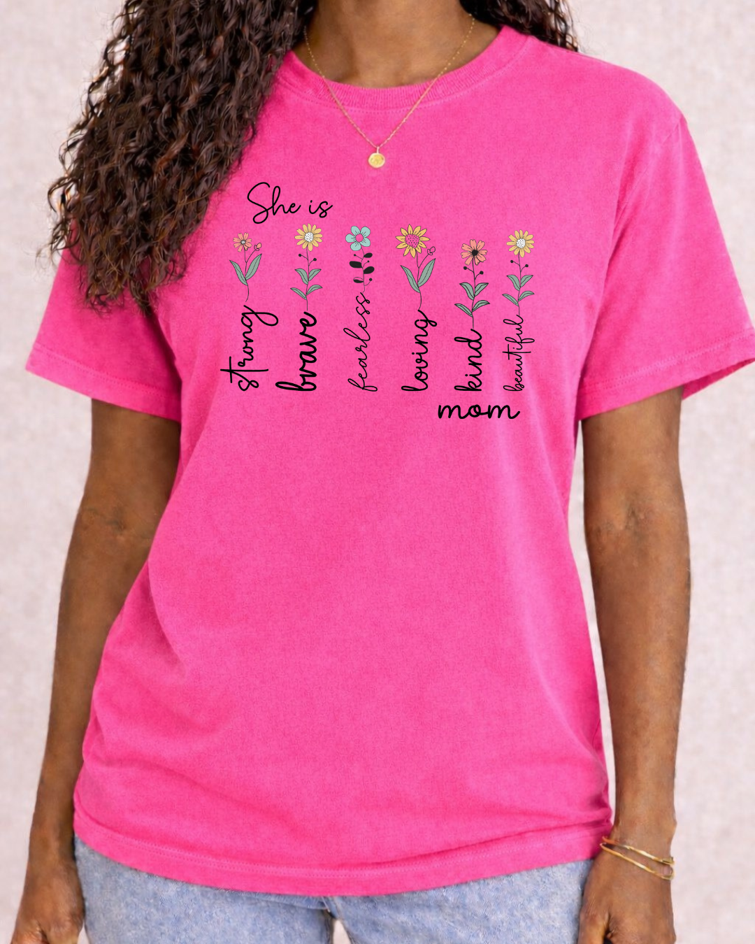 "She Is" Mama Shirt -  Comfort Color C1717 Graphic T shirt