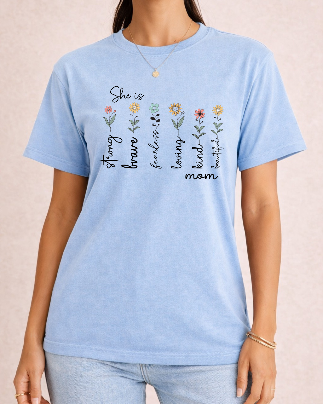 "She Is" Mama Shirt -  Comfort Color C1717 Graphic T shirt