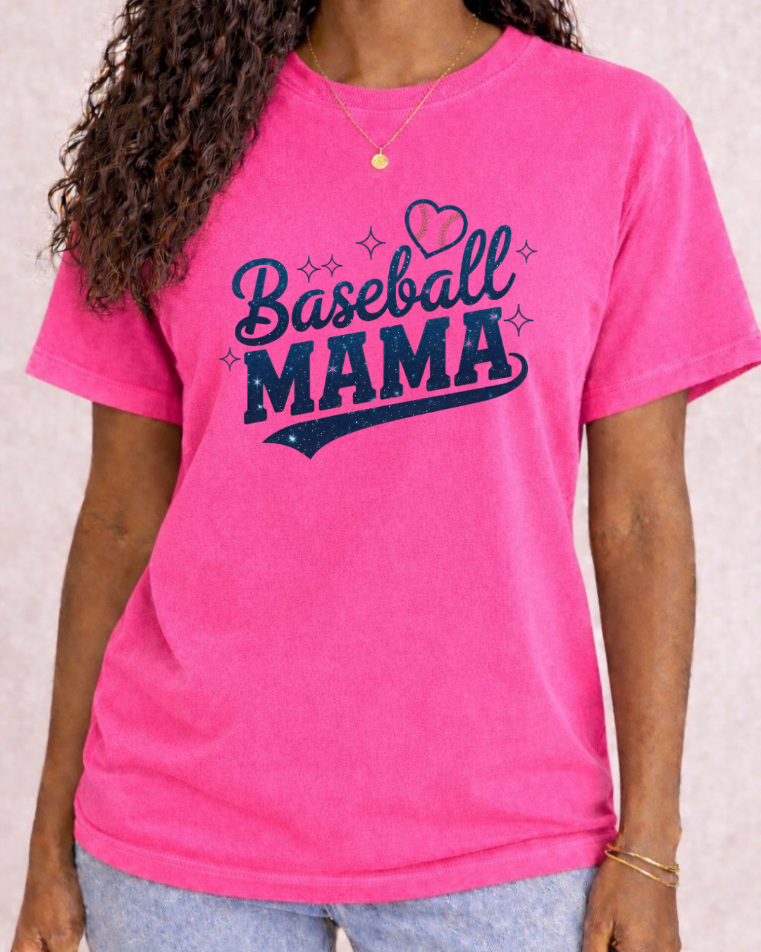Retro "Baseball Mama" T -  Comfort Color C1717 Graphic T shirt