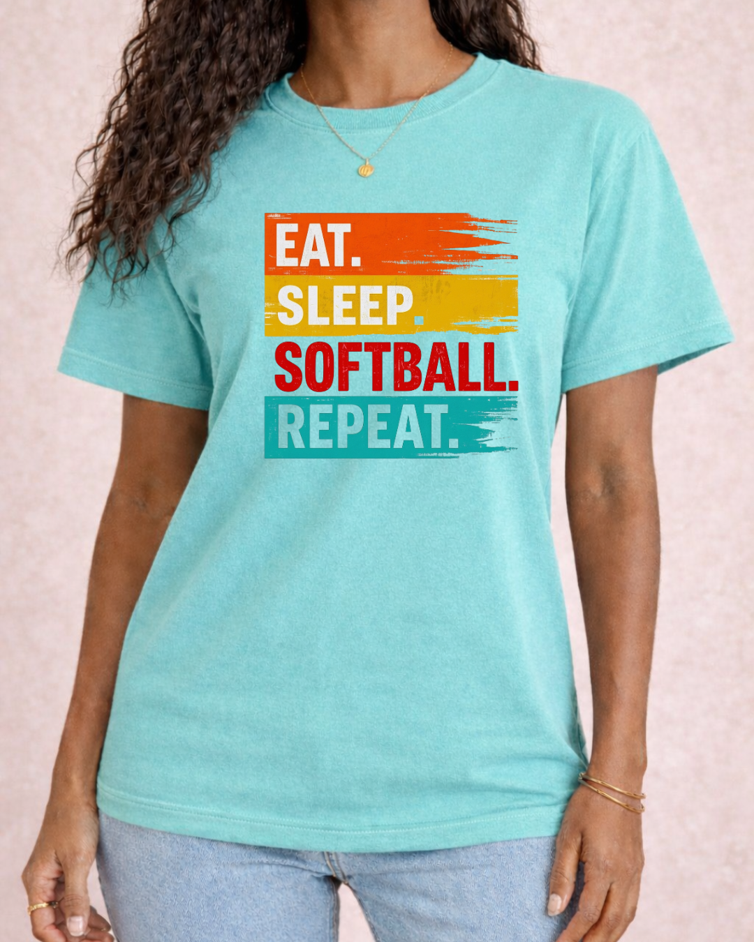 Eat. Sleep. Softball. Repeat Sports Graphic T