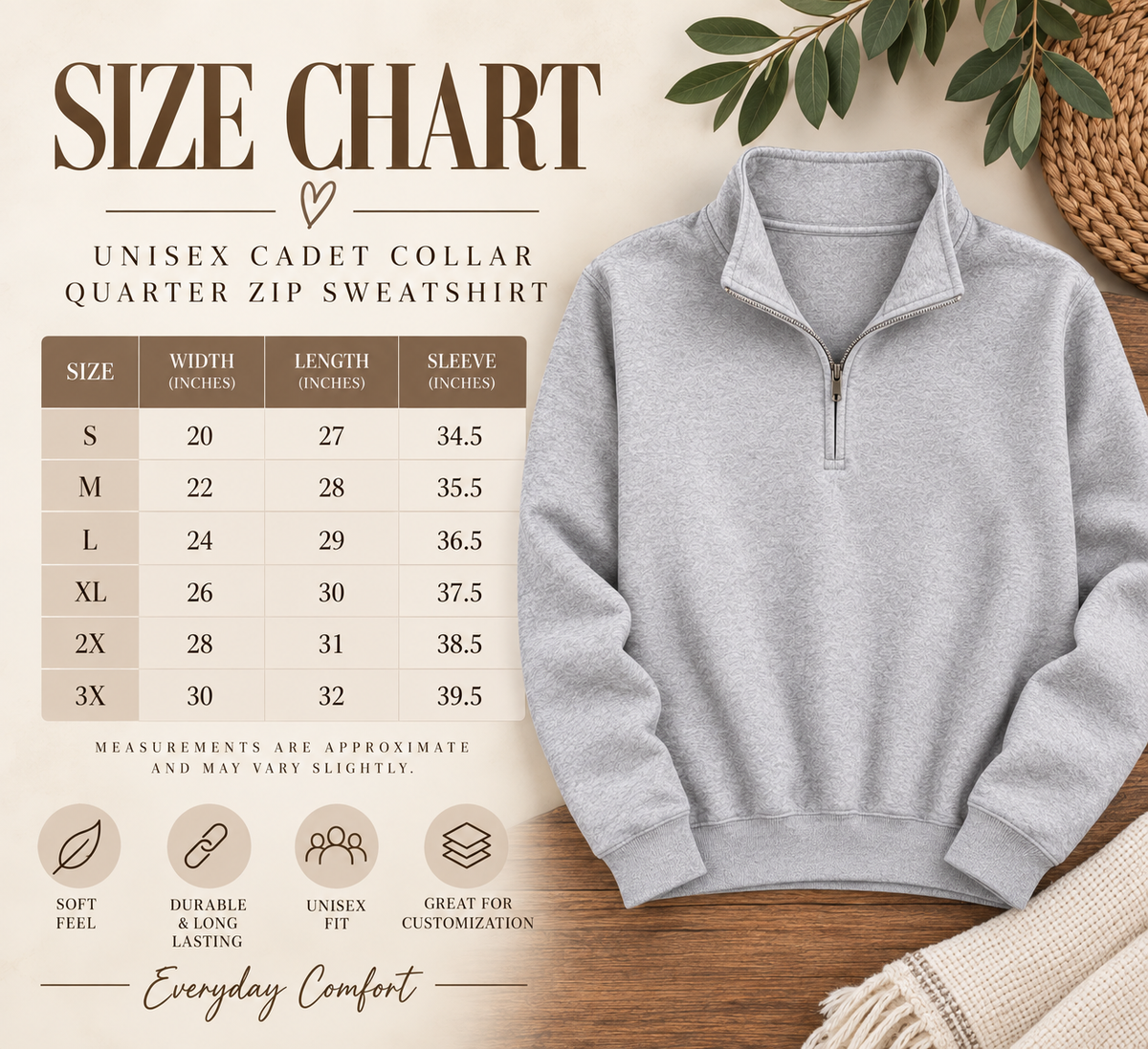 Gingham Pumpkin Monogramed Quarter Zip Sweater