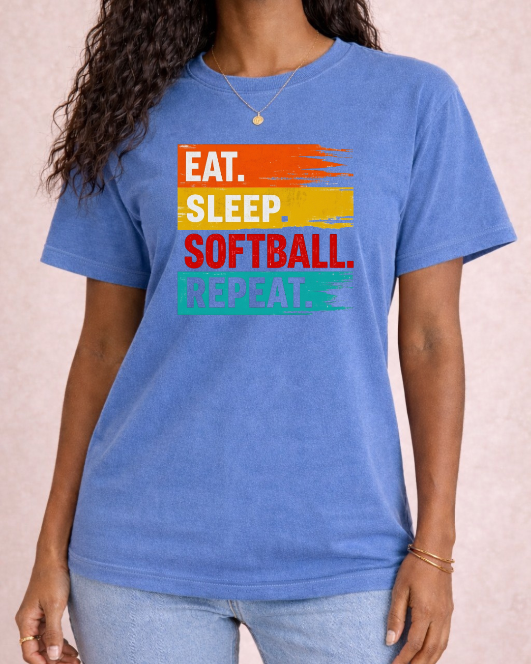 Eat. Sleep. Softball. Repeat Sports Graphic T