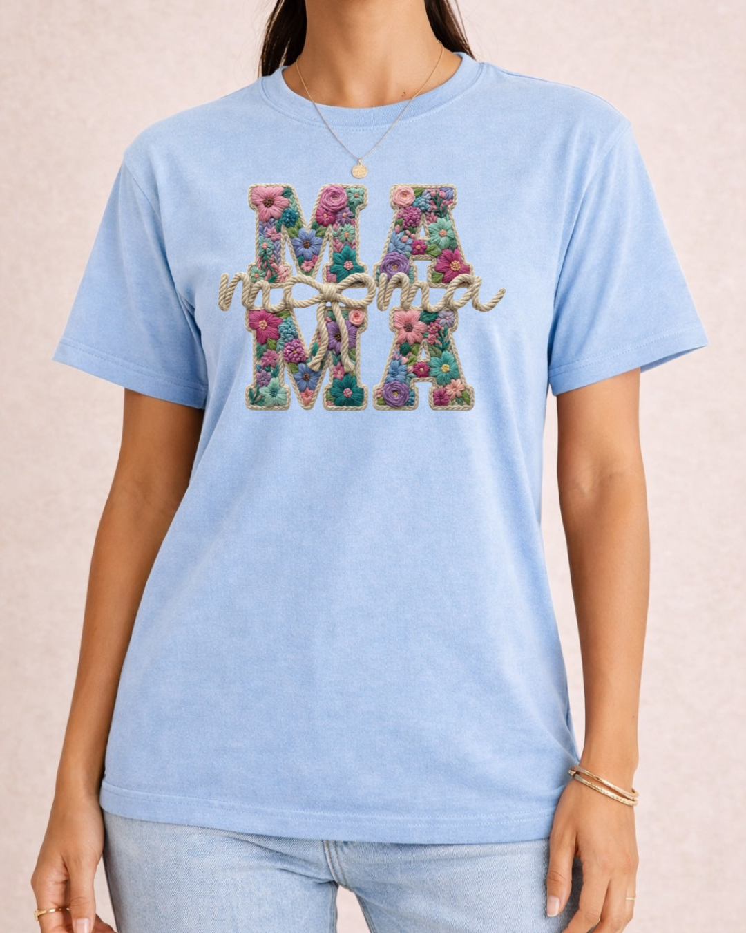 Floral Crochet Mama Graphic T