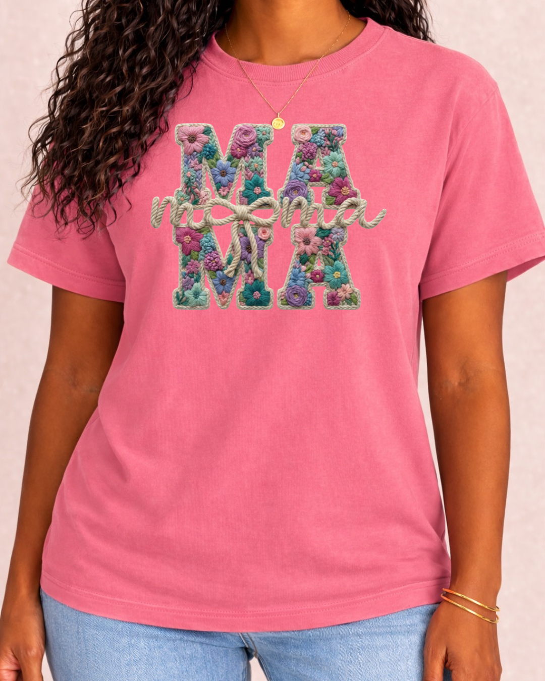 Floral Crochet Mama Graphic T
