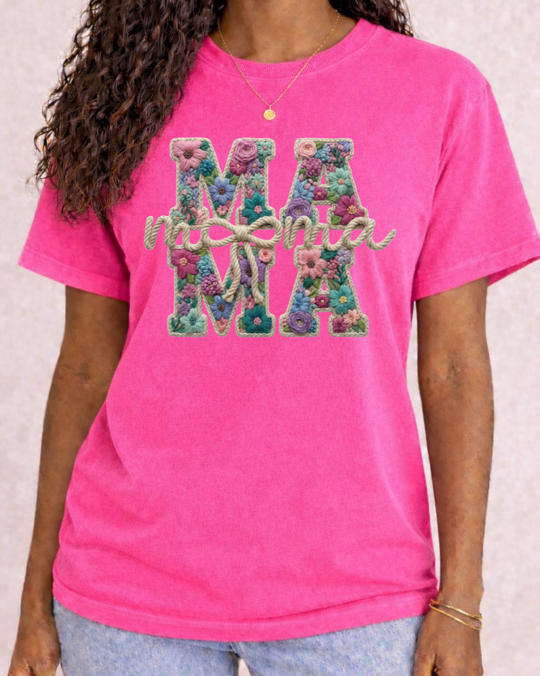 Floral Crochet Mama Graphic T