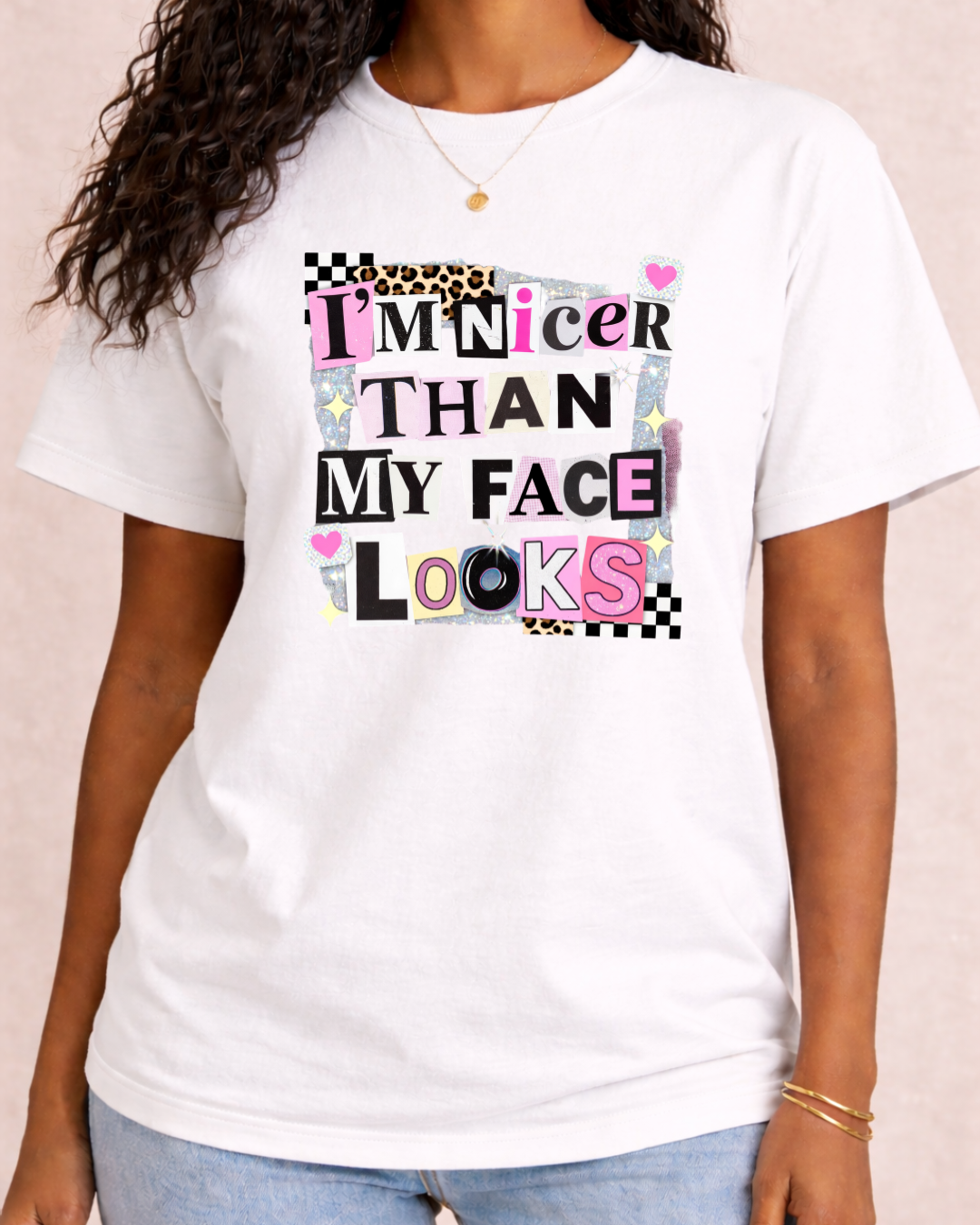 I'm Nicer Than My Face Looks - Comfort Color Graphic T