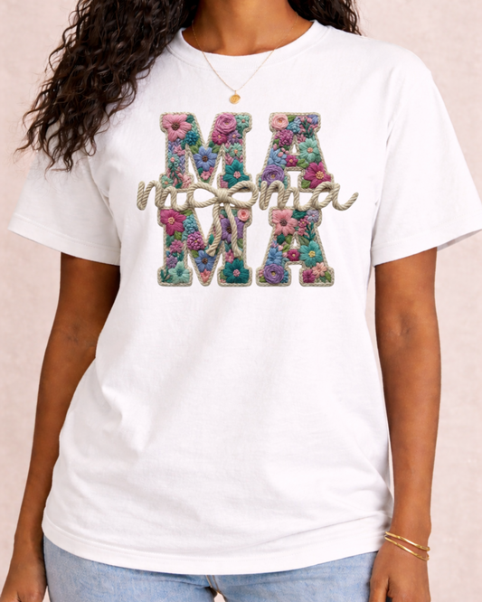 Floral Crochet Mama Graphic T