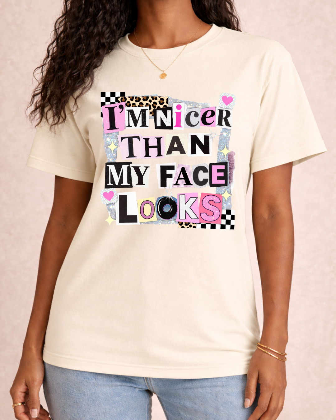 I'm Nicer Than My Face Looks - Comfort Color Graphic T