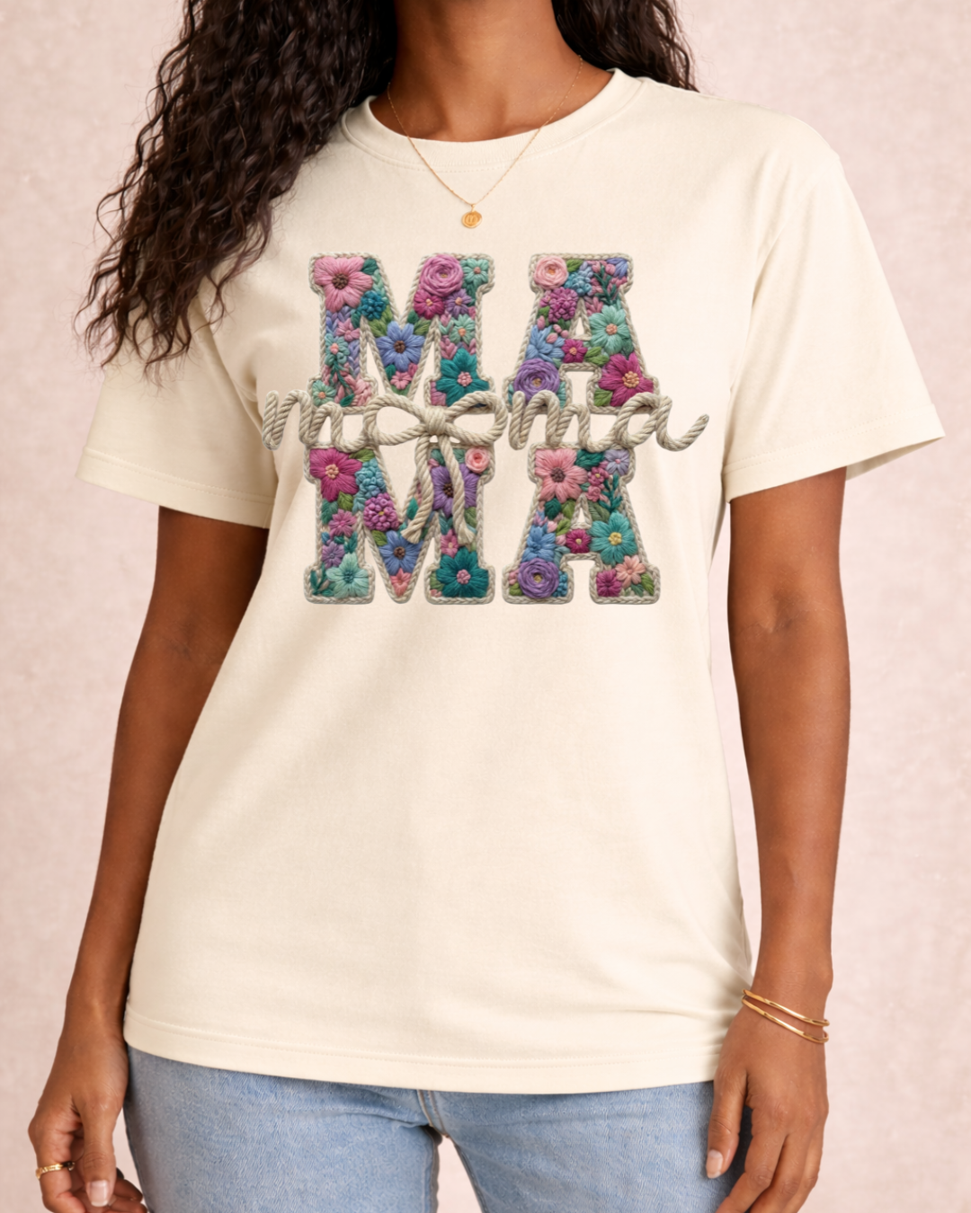 Floral Crochet Mama Graphic T