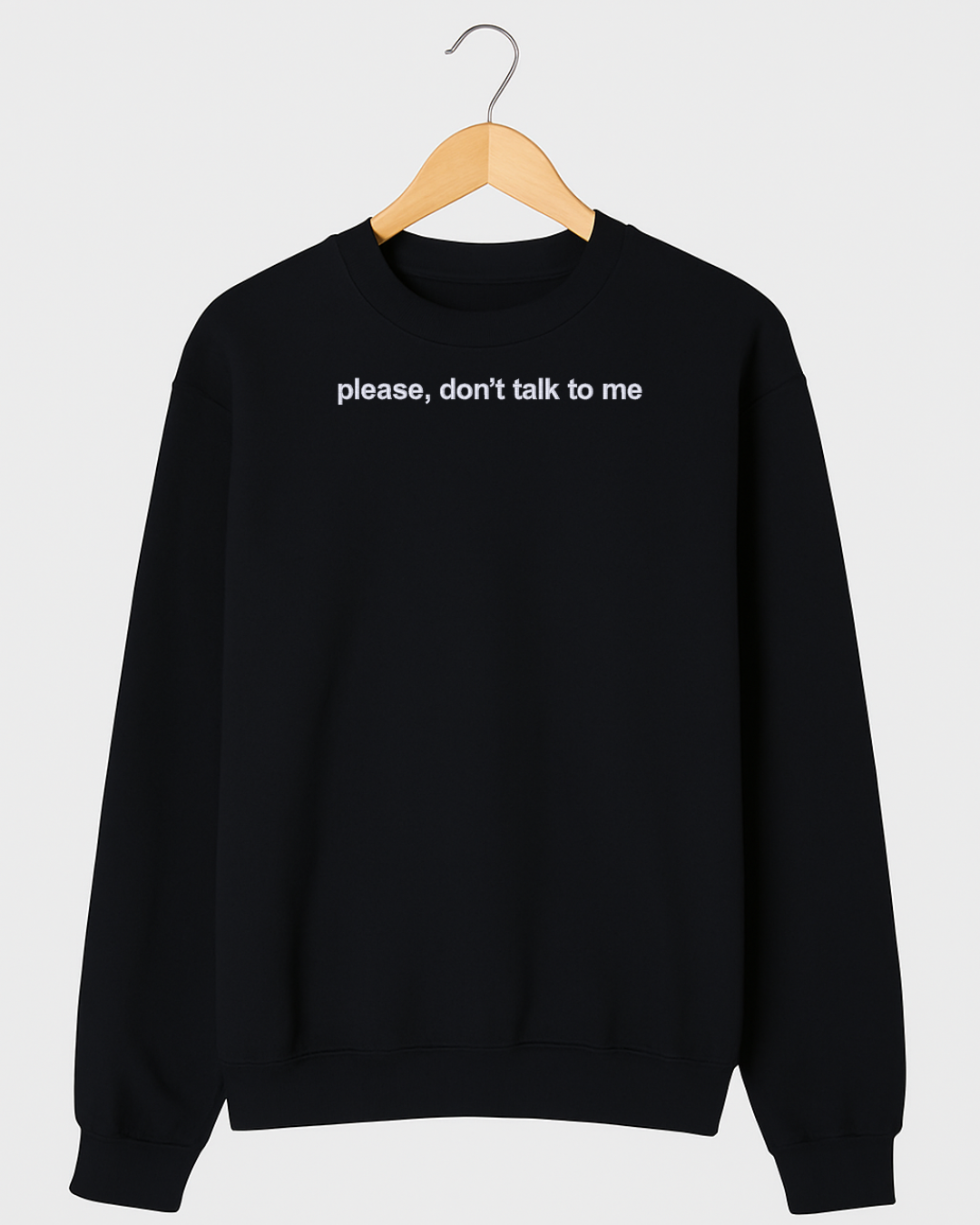 "Please Don't Talk To Me EMBROIDERED Statement Sweater
