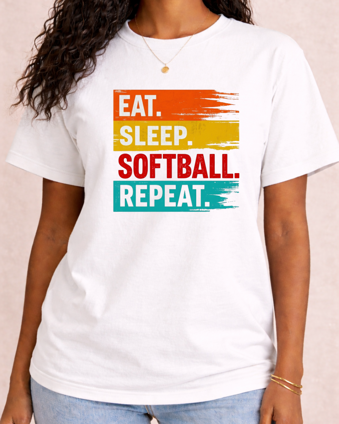 Eat. Sleep. Softball. Repeat Sports Graphic T