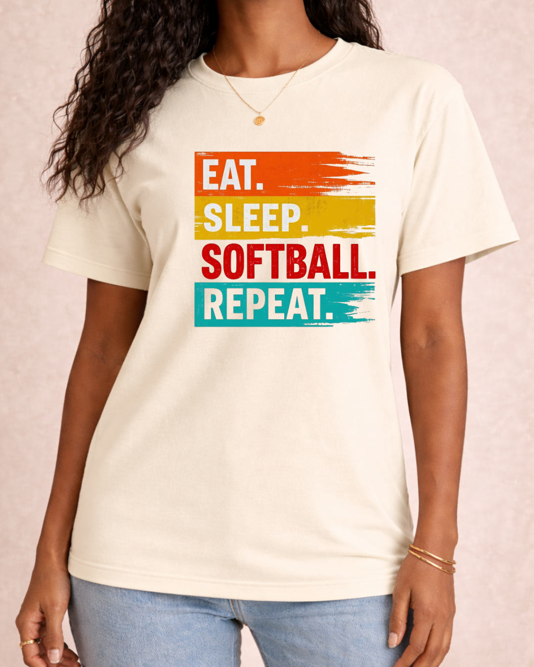 Eat. Sleep. Softball. Repeat Sports Graphic T