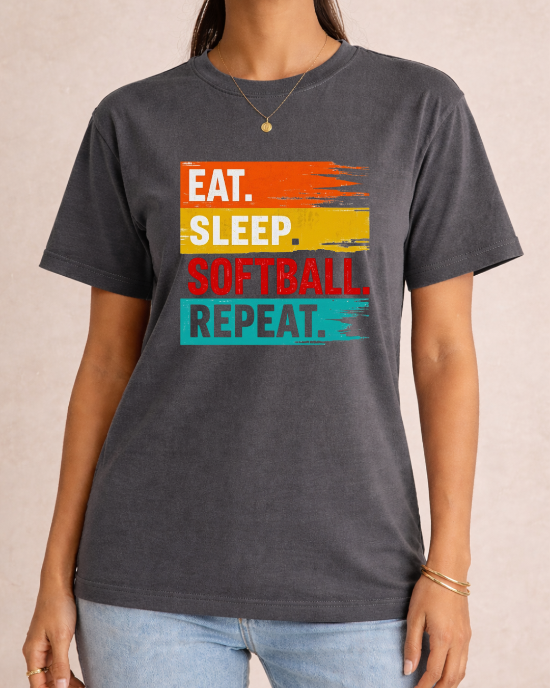 Eat. Sleep. Softball. Repeat Sports Graphic T