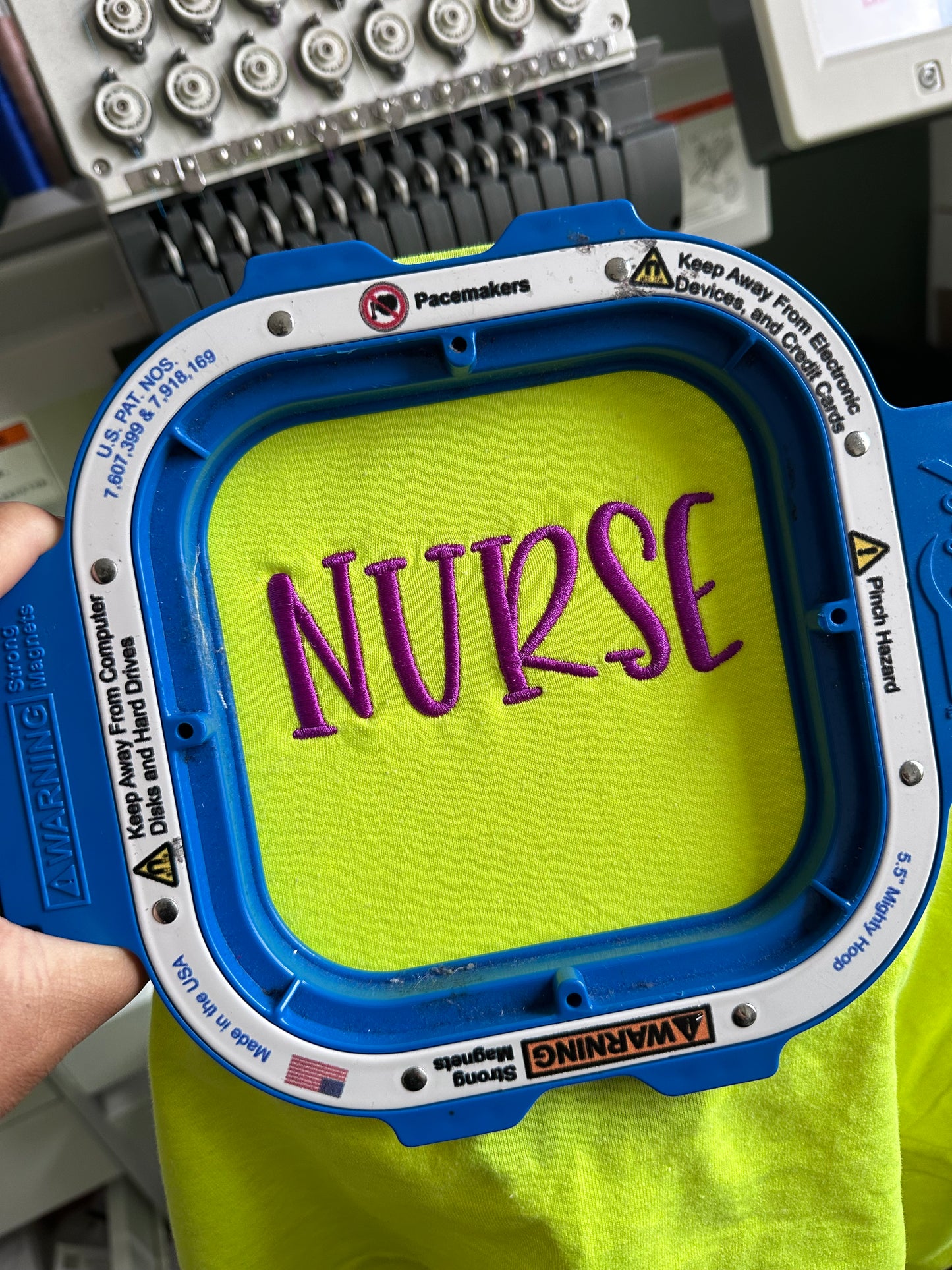 Personalized Nurse Left Chest Farmhouse Script Embroidered Neon Comfort Colors C1717 Shirts
