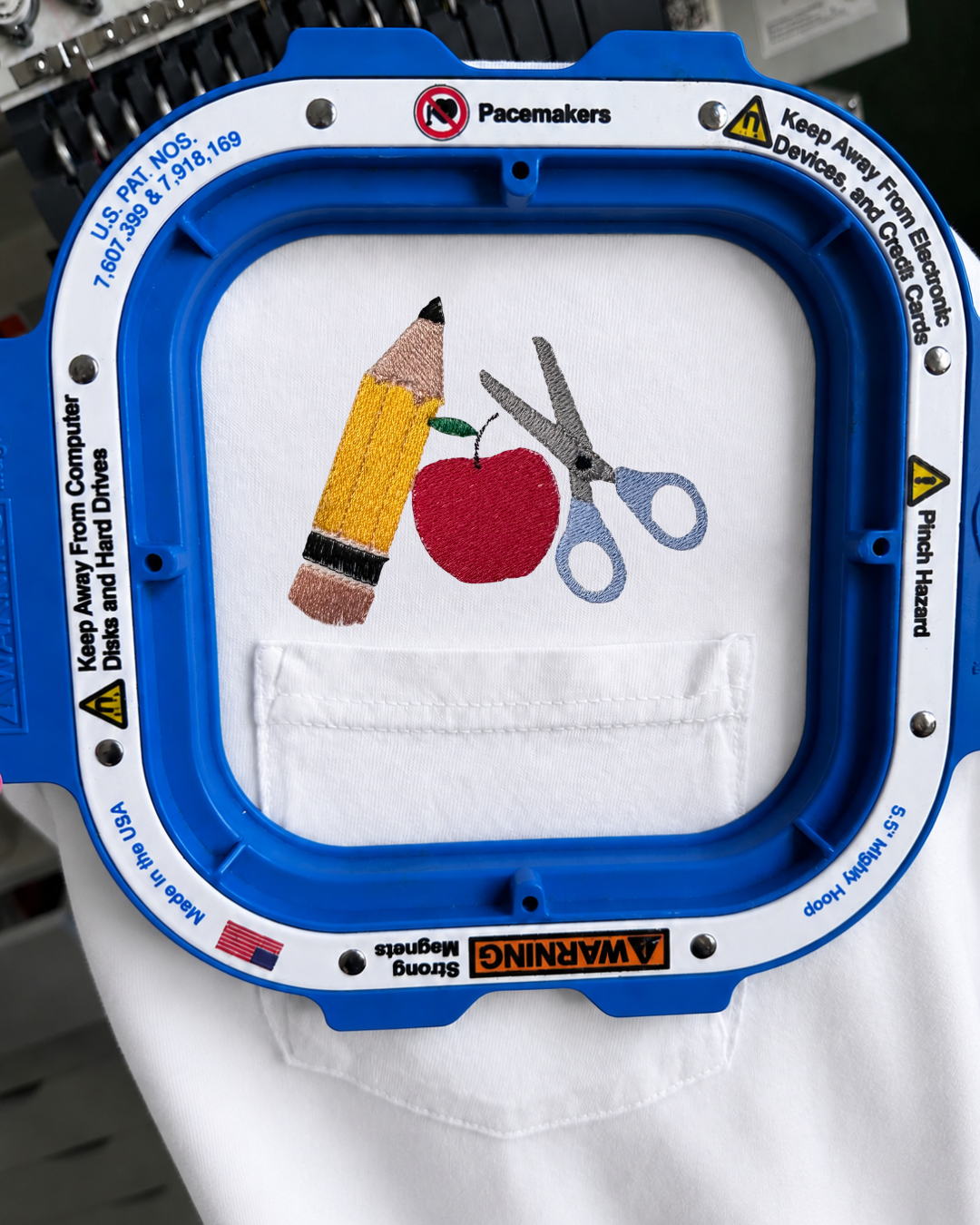 Long Sleeve | Back To School Embroidered | Pencil Apple Scissors Comfort Colors Shirt