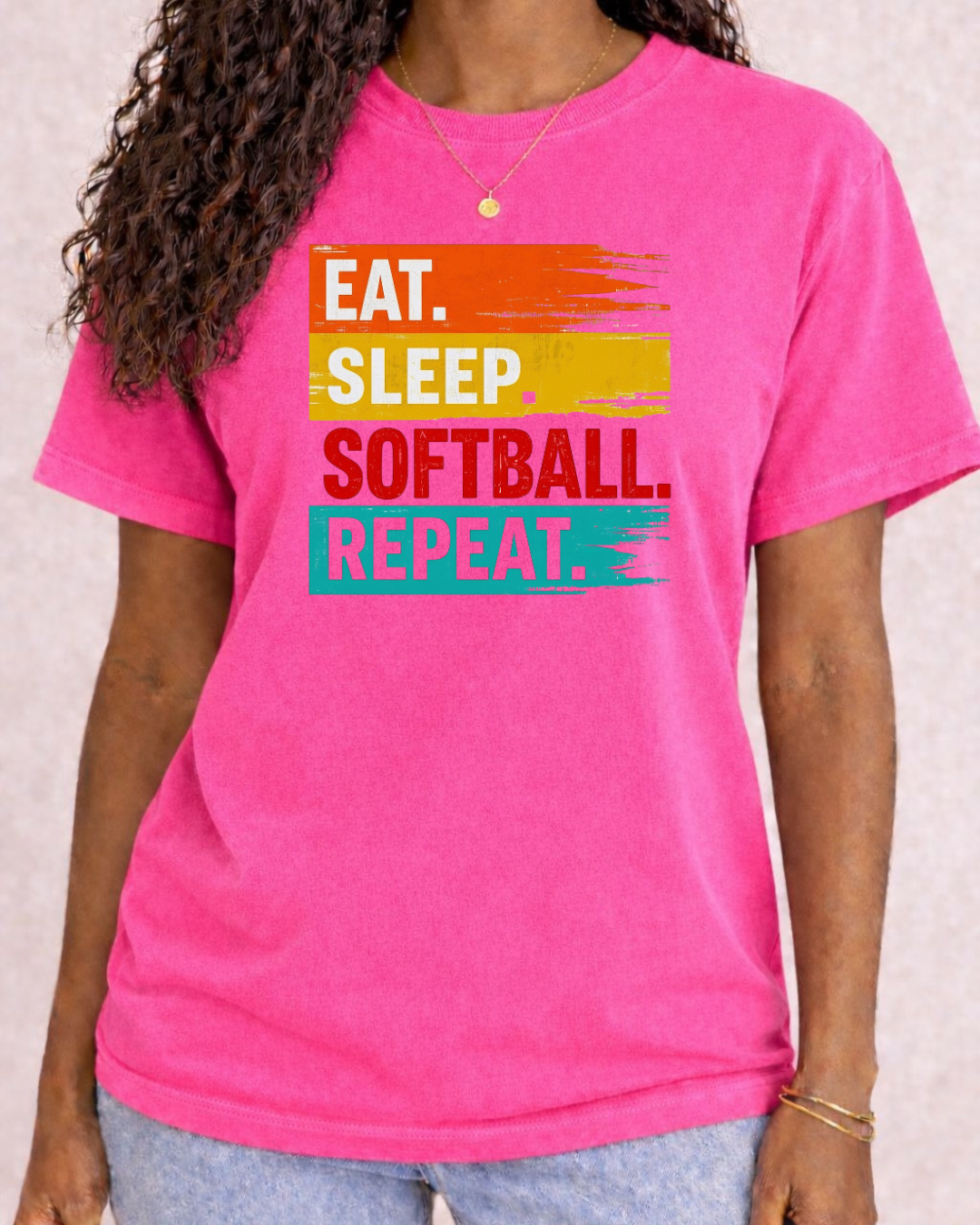 Eat. Sleep. Softball. Repeat Sports Graphic T