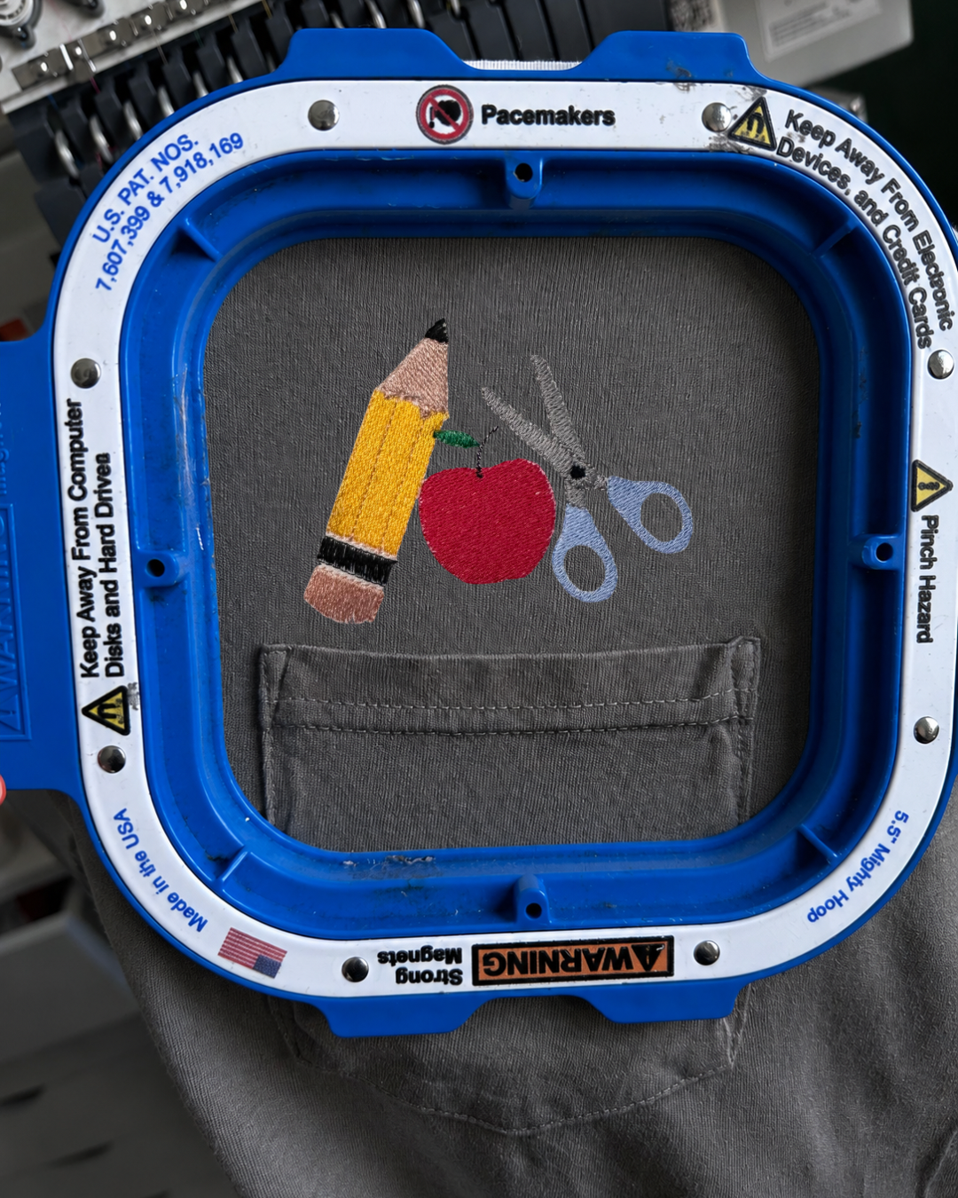 Long Sleeve | Back To School Embroidered | Pencil Apple Scissors Comfort Colors Shirt