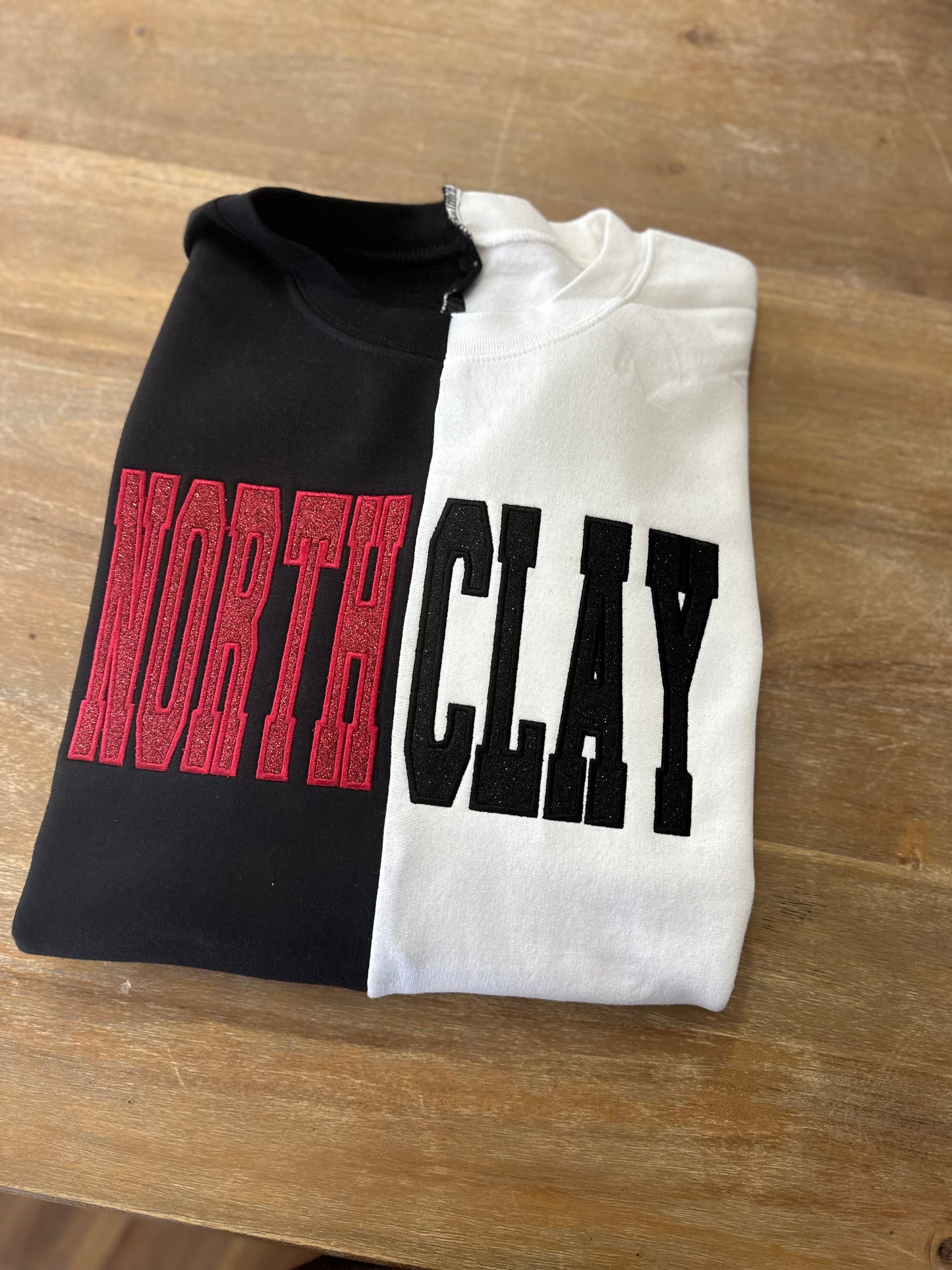 Custom Two Tone Split Embroidered Mascot Sweatshirt