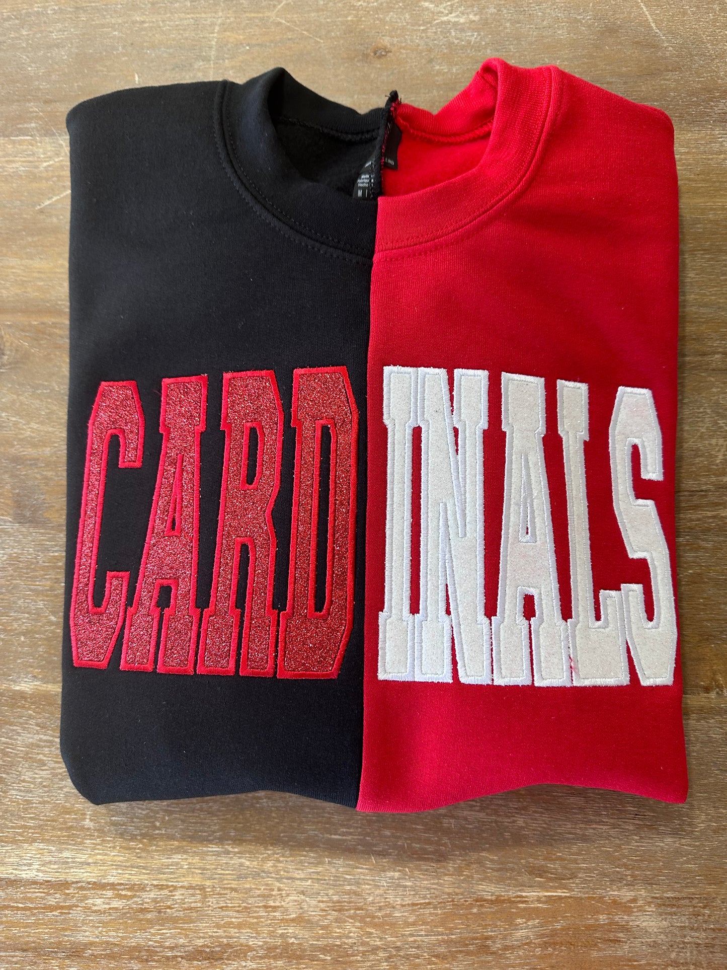 Custom Two Tone Split Embroidered Mascot Sweatshirt