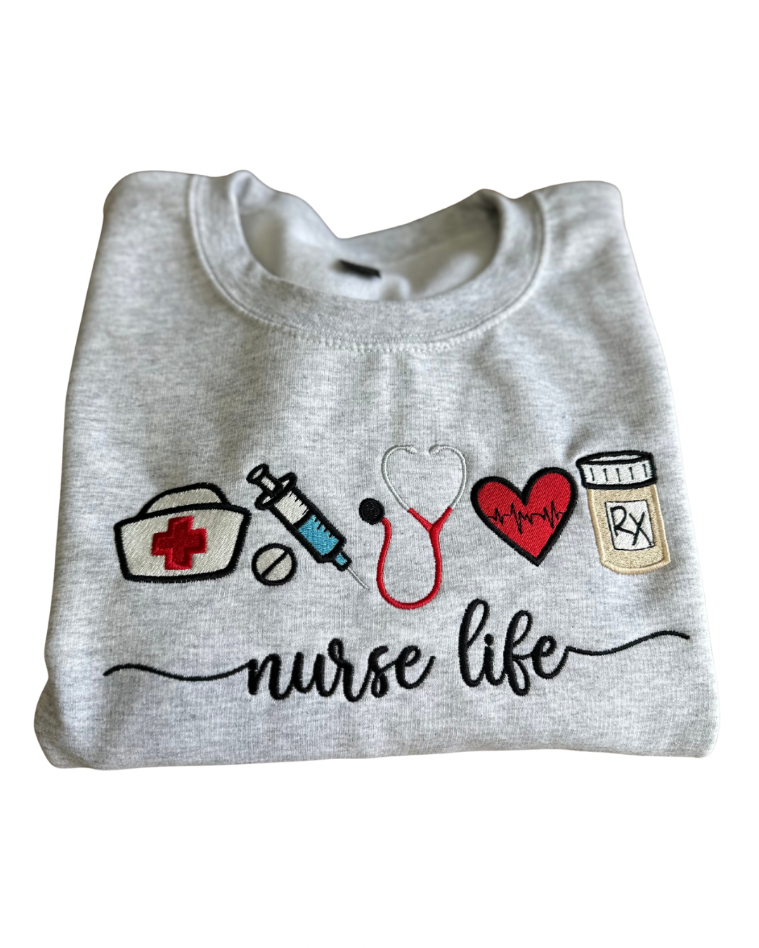 Nurse Life Embroidered Icon Sweater