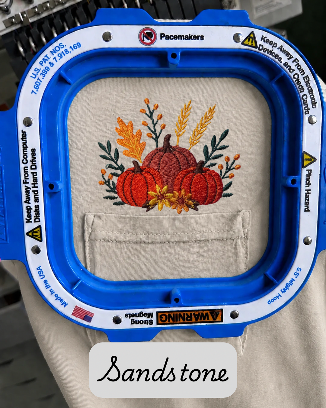 Fall Embroidered Comfort Colors Pumpkin Pocket T Shirt