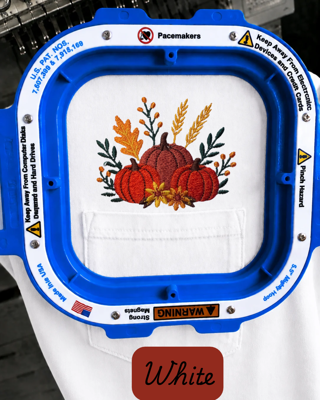 Fall Embroidered Comfort Colors Pumpkin Pocket T Shirt