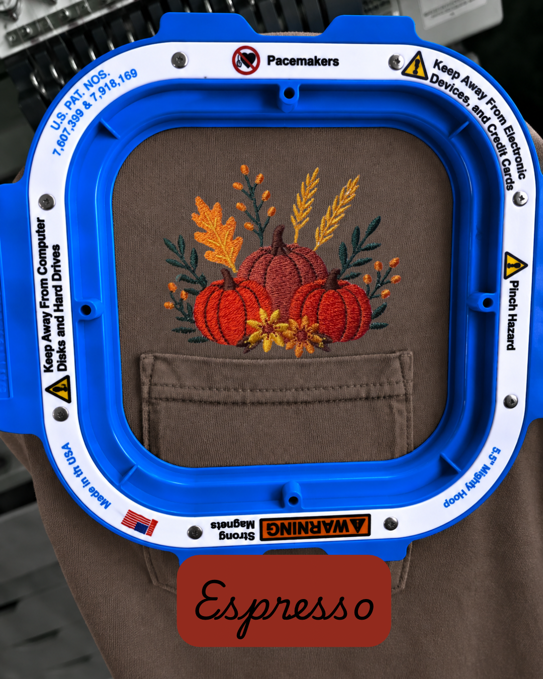 Fall Embroidered Comfort Colors Pumpkin Pocket T Shirt