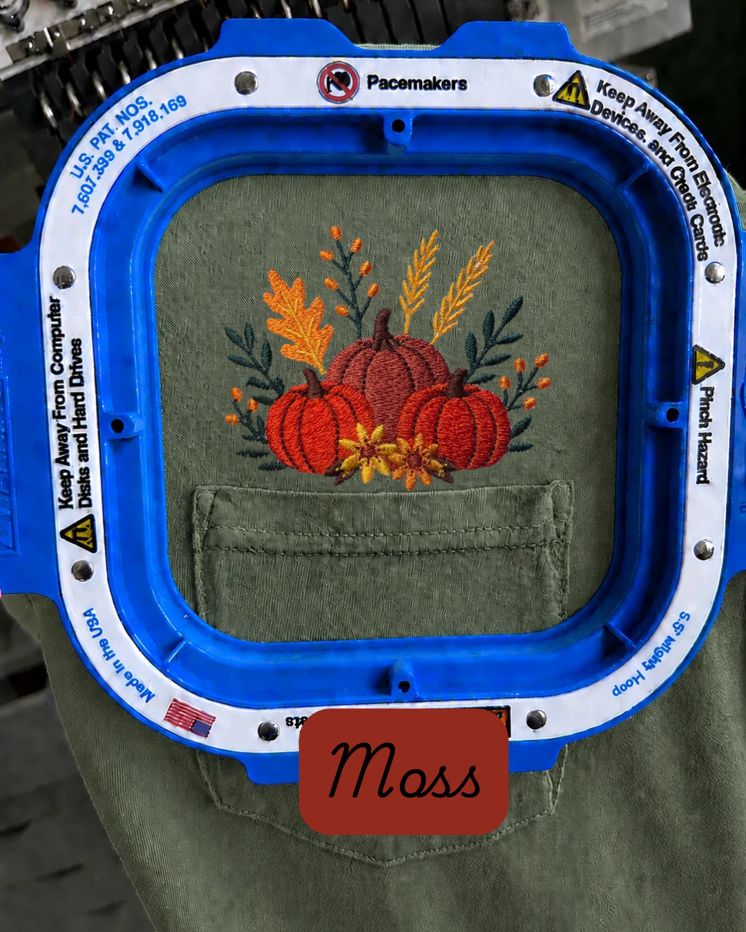 Fall Embroidered Comfort Colors Pumpkin Pocket T Shirt