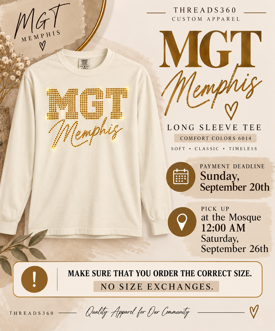 MGT Memphis Rhinestones Long Sleeve T