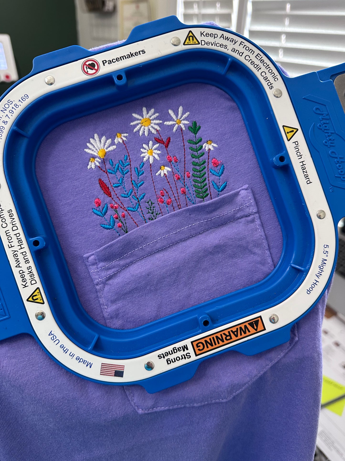 Wildflowers Embroidered Short Sleeve Pocket Tee