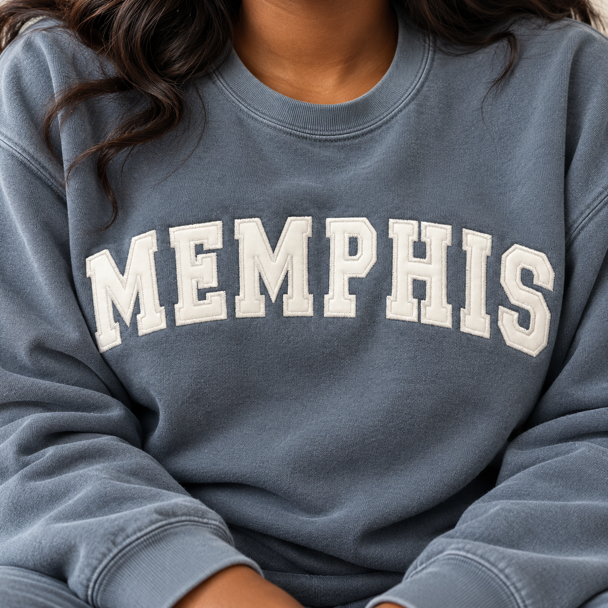Custom Word Embroidered Heavy Weight Comfort Colors Adult Sweatshirt.