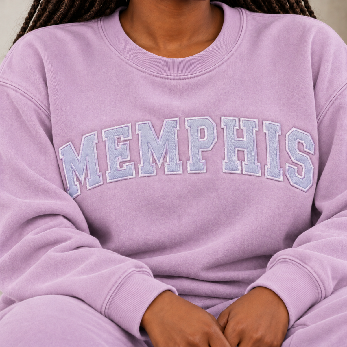 Custom Word Embroidered Heavy Weight Comfort Colors Adult Sweatshirt.