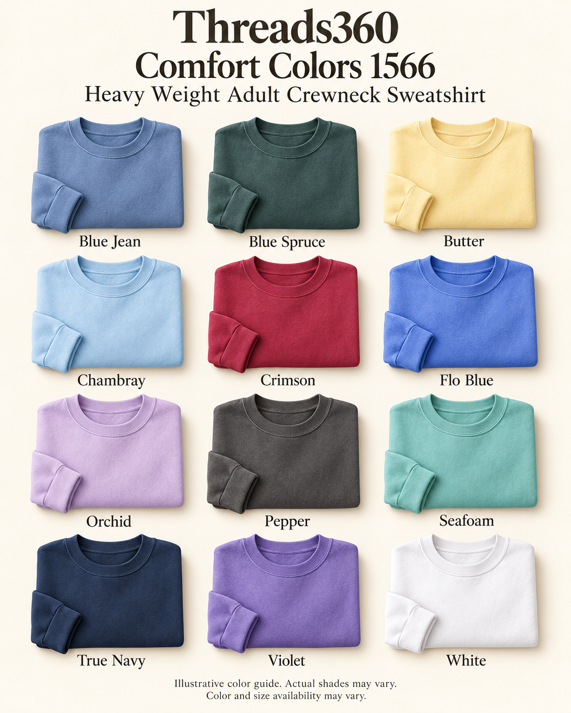 Custom Word Embroidered Heavy Weight Comfort Colors Adult Sweatshirt.