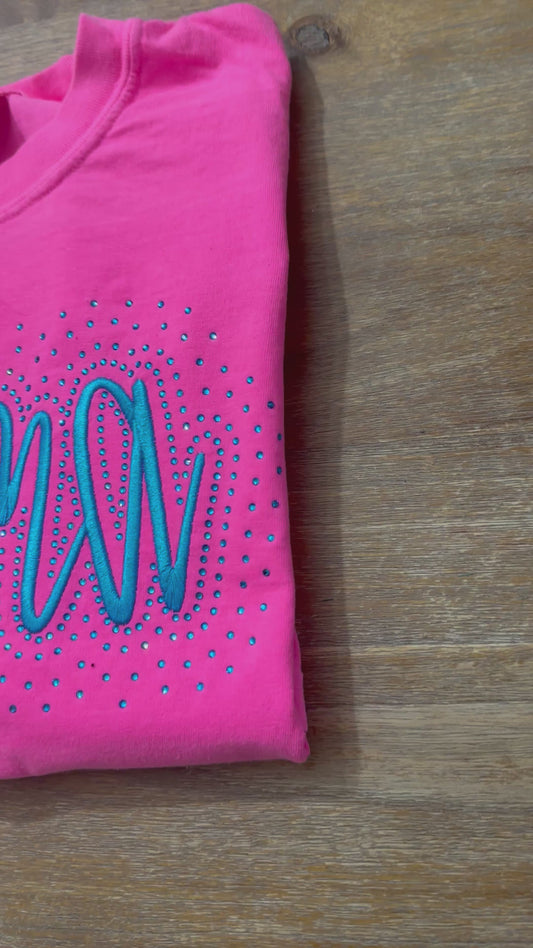 Custom MAMA Embroidered Bling Rhinestone Shirt / Sweatshirt